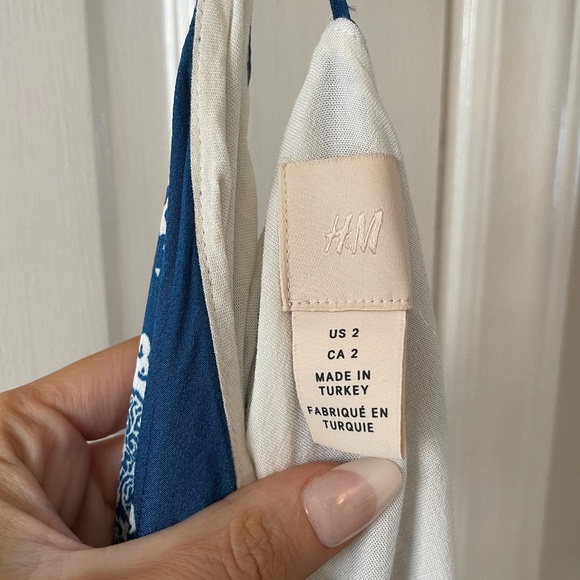 H&M Grecian Blue and White Handkerchief Midi Dress - Picture 6 of 7